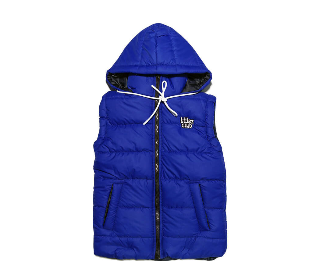 New Style LC Sleeveless Hooded Puffer Jacket - Royal Blue