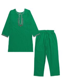 Pink Decent Embriodery Khaddar 2pc Suit - Green