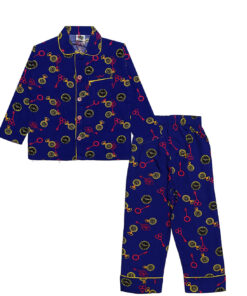 Sleep Time Linen Full Sleeves Night suit - Ink Blue