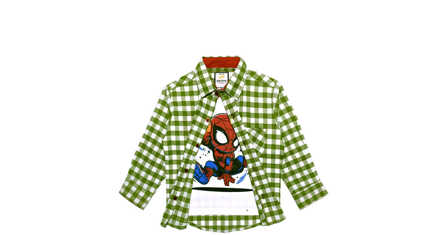 Spidy--Green-Check-Twofer-Casual-Shirt-White-&-Green-jpg