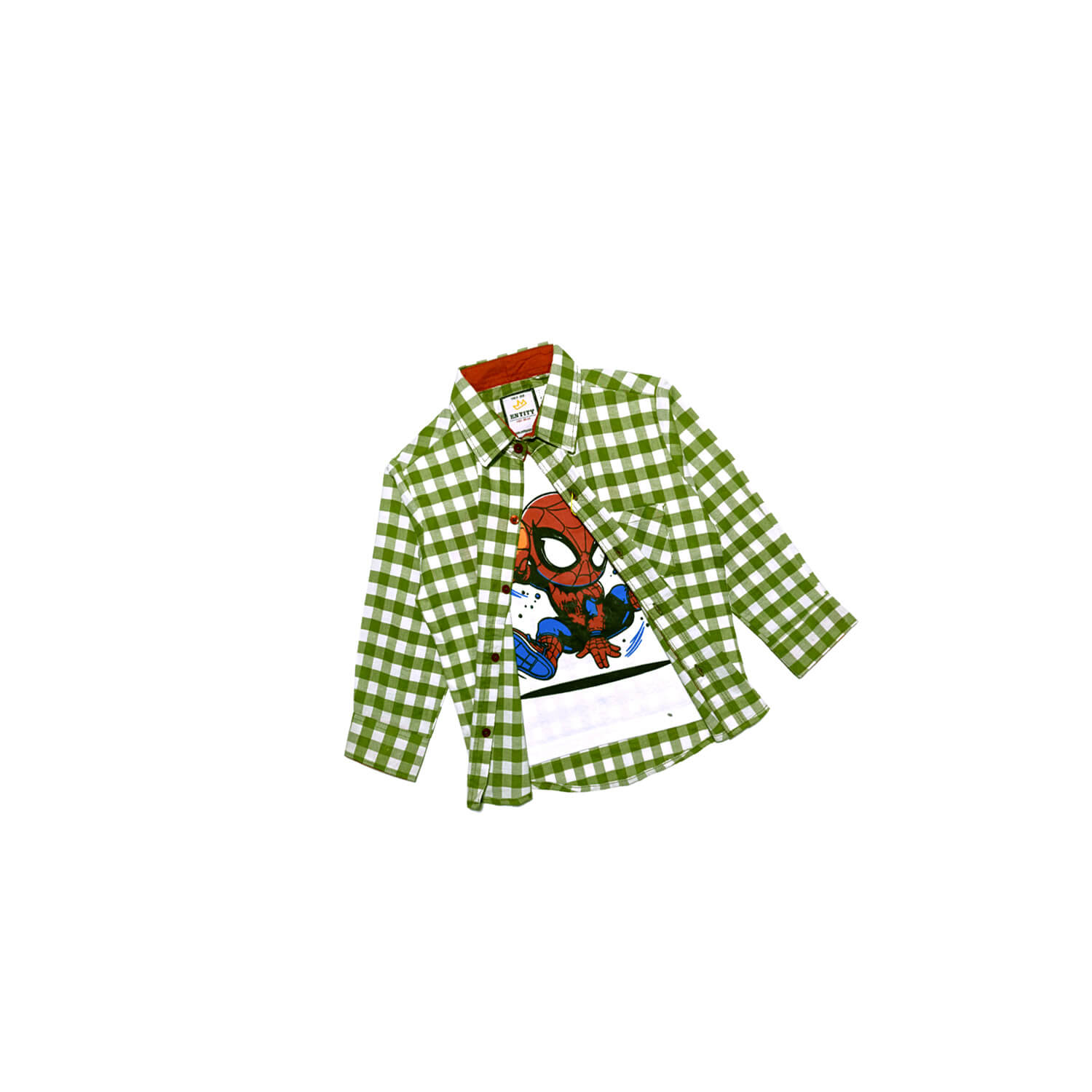 Spidy--Green-Check-Twofer-Casual-Shirt-White-&-Green-jpg