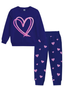 Splended Hearts FleeceTracksuit - Ink Blue