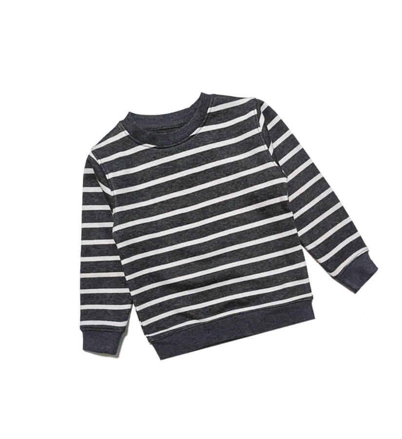 White-Stripes-Fleece-Sweatshirt---Charcoal