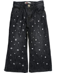 Air Bubbles Loose Fit Denim Pant - Charcoal