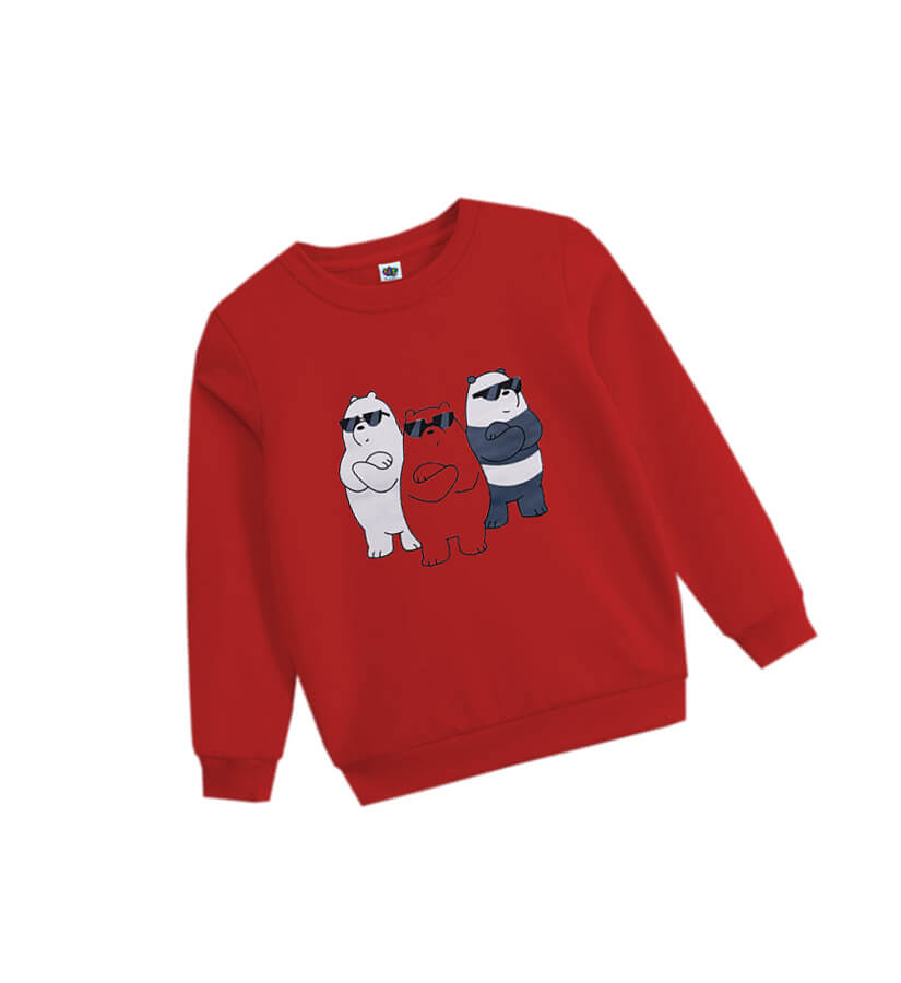 Bear Friends Fleece Sweatshirt - Red