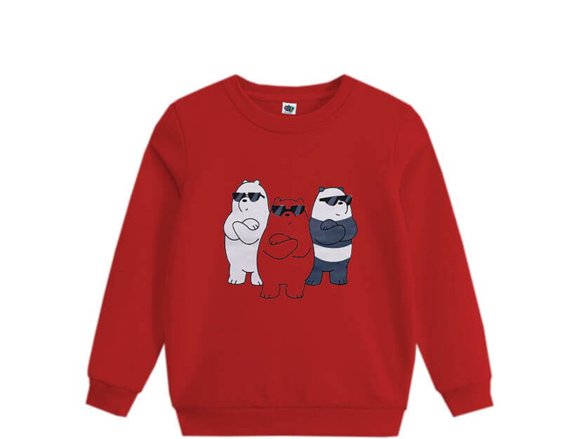 Bear Friends Fleece Sweatshirt - Red