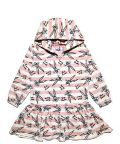 Bugs-Bunny-Strippes-Terry-Fabric-Frock-with-Hood
