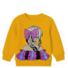 Layers Sequins Frock Doll Fleece Sweatshirt-Mustard