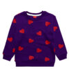 Twins Hearts Fleece Sweatshirt- Purple