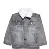 Fur Body Denim Jacket - light Grey