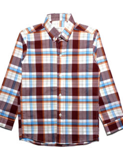 Requler Fit Brown Checked Casual Shirt - White & Brown