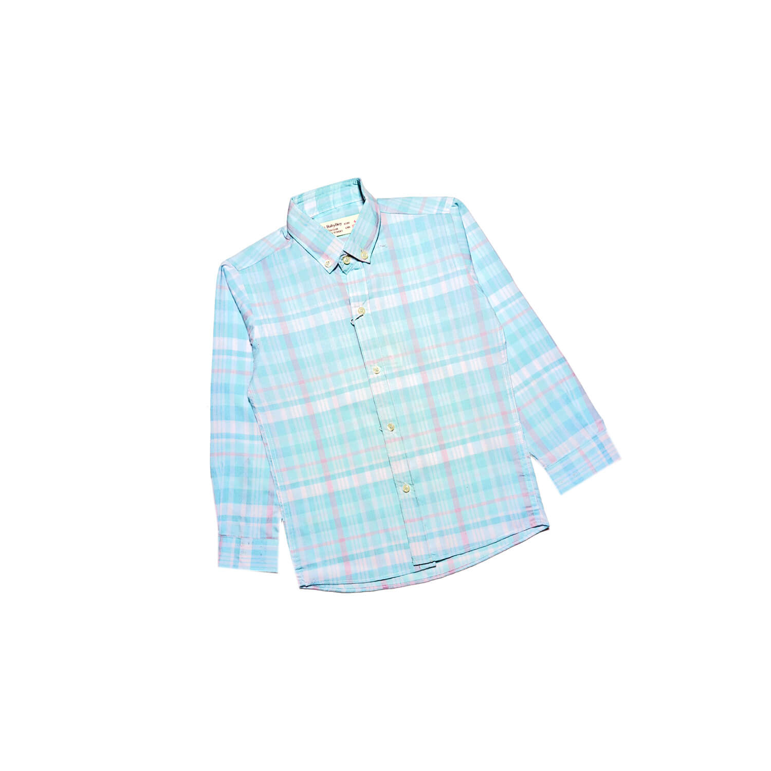 Requler Fit Checked Casual Shirt - Aqua