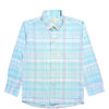 Requler Fit Checked Casual Shirt - Aqua