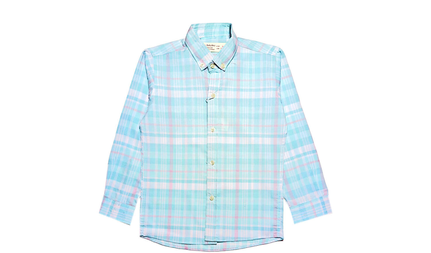 Requler Fit Checked Casual Shirt - Aqua