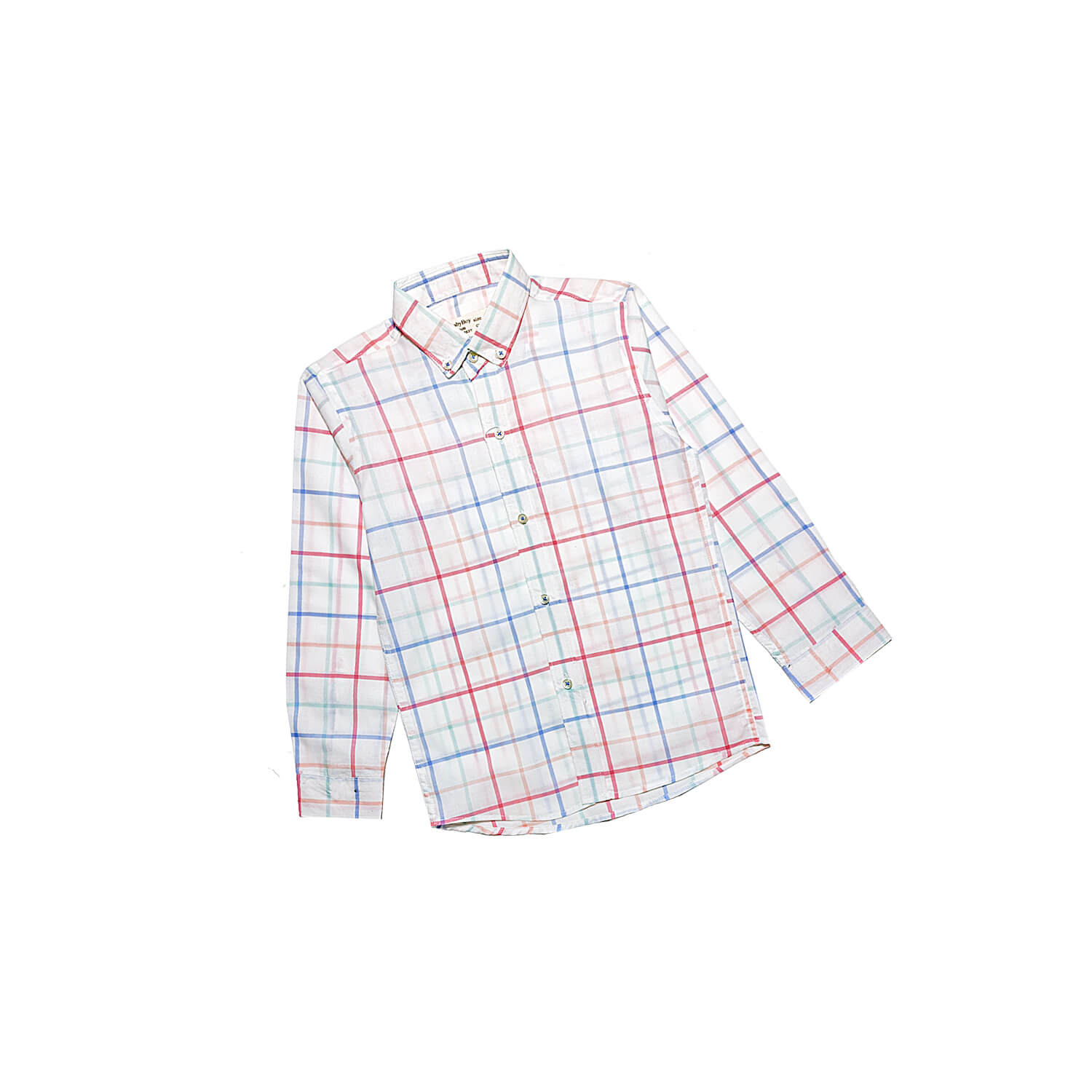 Requler Fit Linning Checked Casual Shirt - White