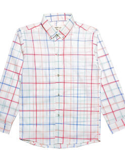 Requler Fit Linning Checked Casual Shirt - White