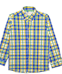 Requler Fit Yellow Line Checked Casual Shirt - off white