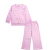 Three Pearls Stone Bow Fleece Tracksuit - Baby Pink