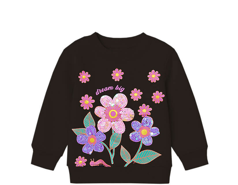 Dream Big Sunflowers Fleece Sweatshirt – Navy Blue