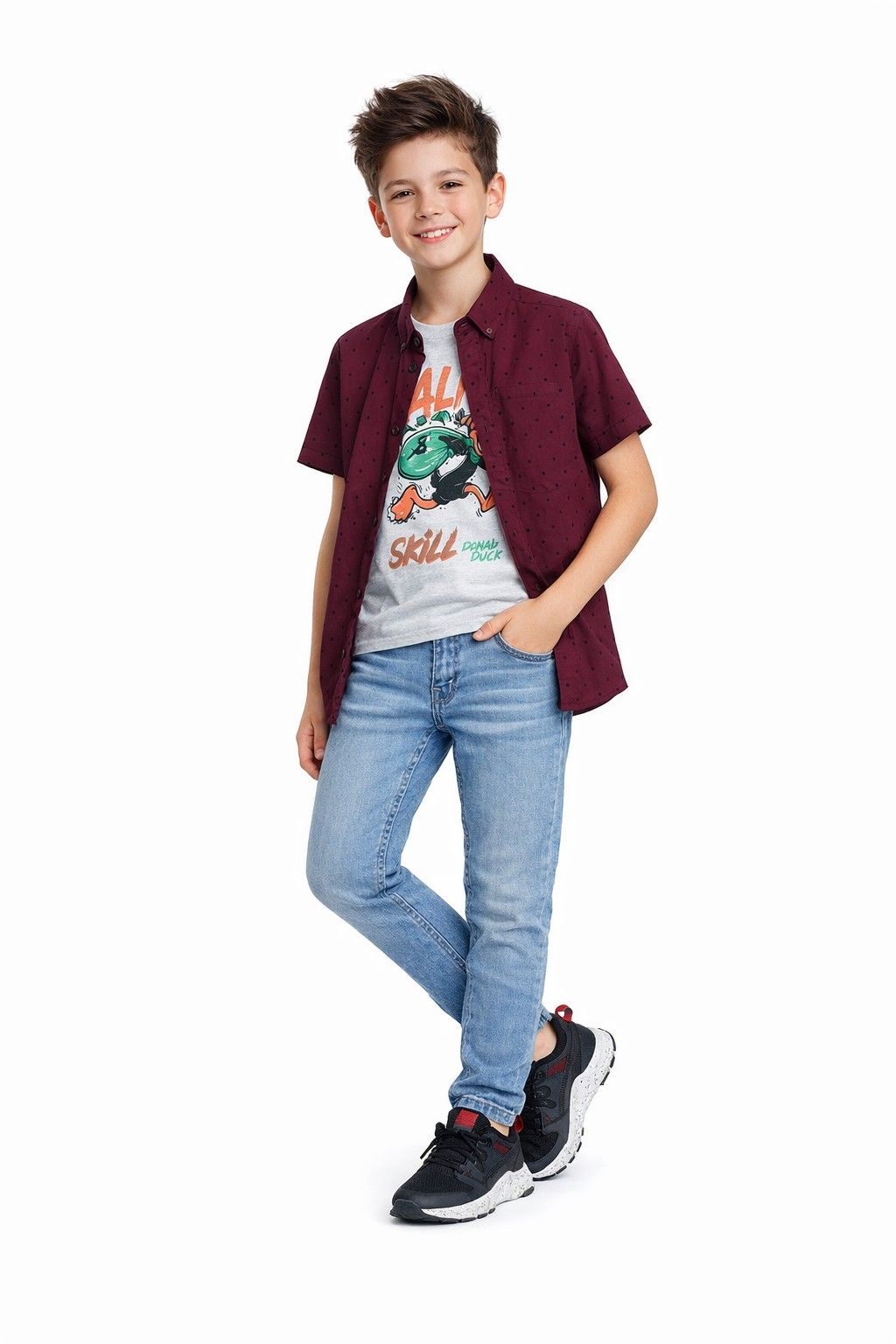 Skill Daffy Duck Double Shirt & Classy Narrow Fit Denim Pant