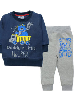 Daddy’s Little Helper Fleece Tracksuit – Indigo Blue