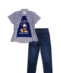Regular Fit Mickey Double Shirt & Classy Narrow Fit Denim Pant