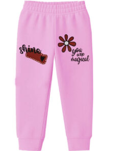Magical Flowers Fleece Trouser - Baby Pink