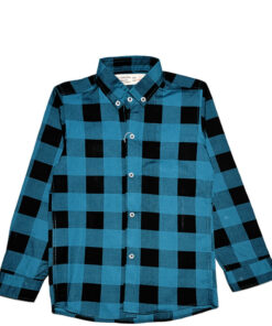 Midnight Blue Plaid Casual Shirt - Black & Green