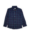 Red Plaid Check Casual Shirt - Navy Blue