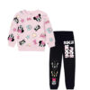Rock Your Bow Fleece Tracksuit Baby Pink & Black