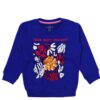 Think Happy Thoughts Sequence Fleece Sweartshirt-Royal blue