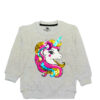 Unicorn multi color sequance fleece sweatshirt gray (1)