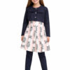 Butterfly Rose Bow 3 Pc Set - Dark Grey