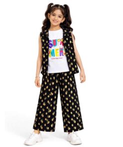 Golden Pineapple 3 piece Party Wear Suit – Black