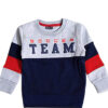 Soccer Team Stylish Penal Fleece Sweatshirt - Gray & Navy