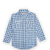 Classic Blue Check Double Pocket Casual Shirt - Blue