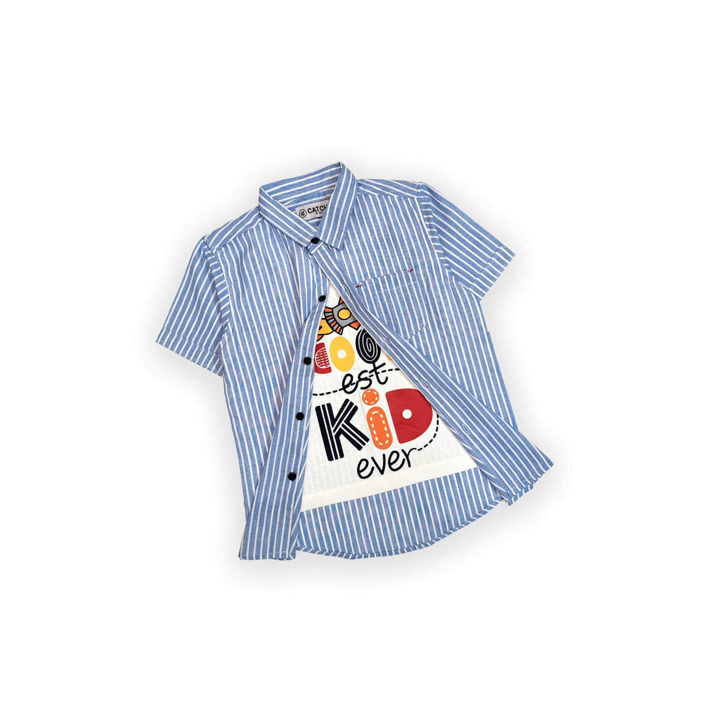 Coolest Kids Ever Double Casual Shirt - Sky Blue