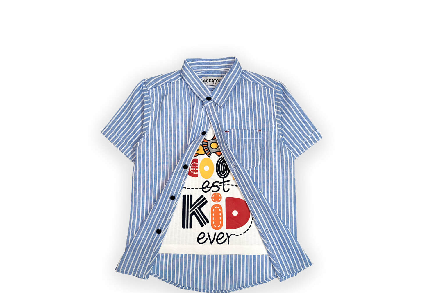 Coolest Kids Ever Double Casual Shirt - Sky Blue