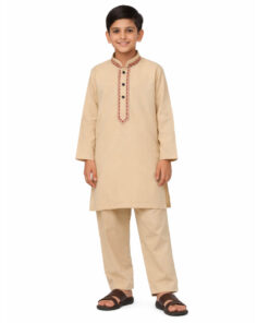Stylish Red Embroidery Cotton Kurta