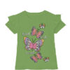 Kids Cute Sweet Butterfly Print Tee Shirt - Olive Green