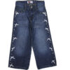 Pearls With Cute Bow Denim Pant - Mid Blue