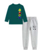 Sesame Characters Street Cotton Jercey Full Sleeves Tee & Trouser - Green & Heather Grey