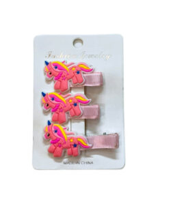 Unicorn Hair Silicone Clips 3pc Set - Pink