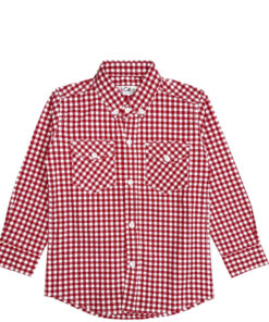 Urban Mini Check Double Pocket Casual Shirt - RedUrban Mini Check Double Pocket Casual Shirt - Red