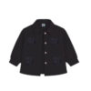 3d Front Flowers Style Girls Premium Coat - Black