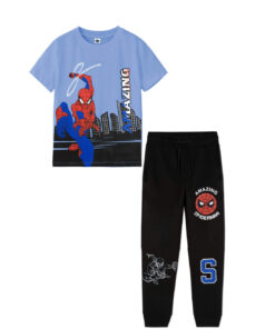 Amazing Spiderman Tee & Trouser – Sky Blue & Black