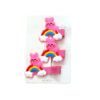 Colorful Rainbow Hair Silicone Clips 3pc Set – Pink