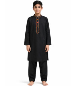 Stylish Golden Embroidery Cotton Kurta