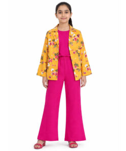 White & Pink Florals 3pc Cotton Suit