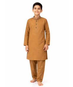 UNIQUE Brown Embroidered Cotton Kurta
